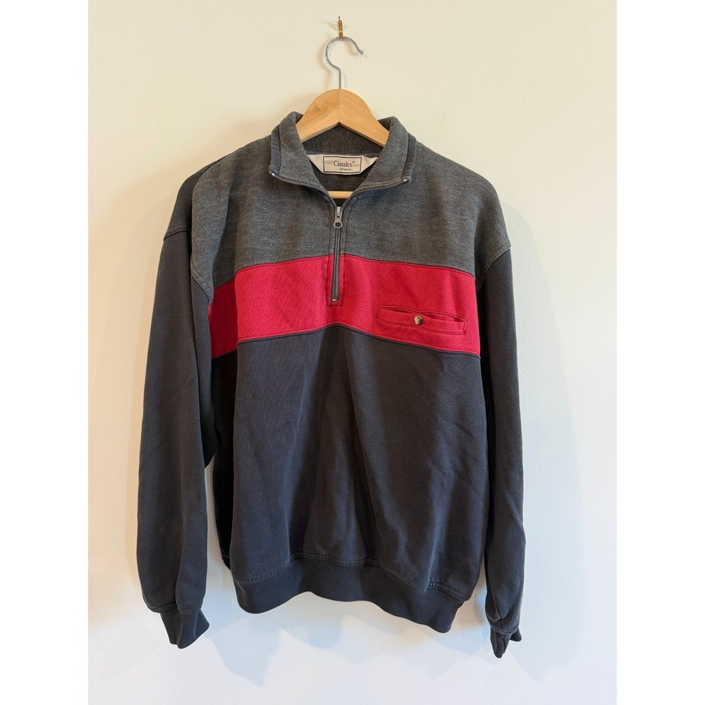 Vintage Classics By Palmland Long Sleeve Polo Banded Waist Colorblock Modern L